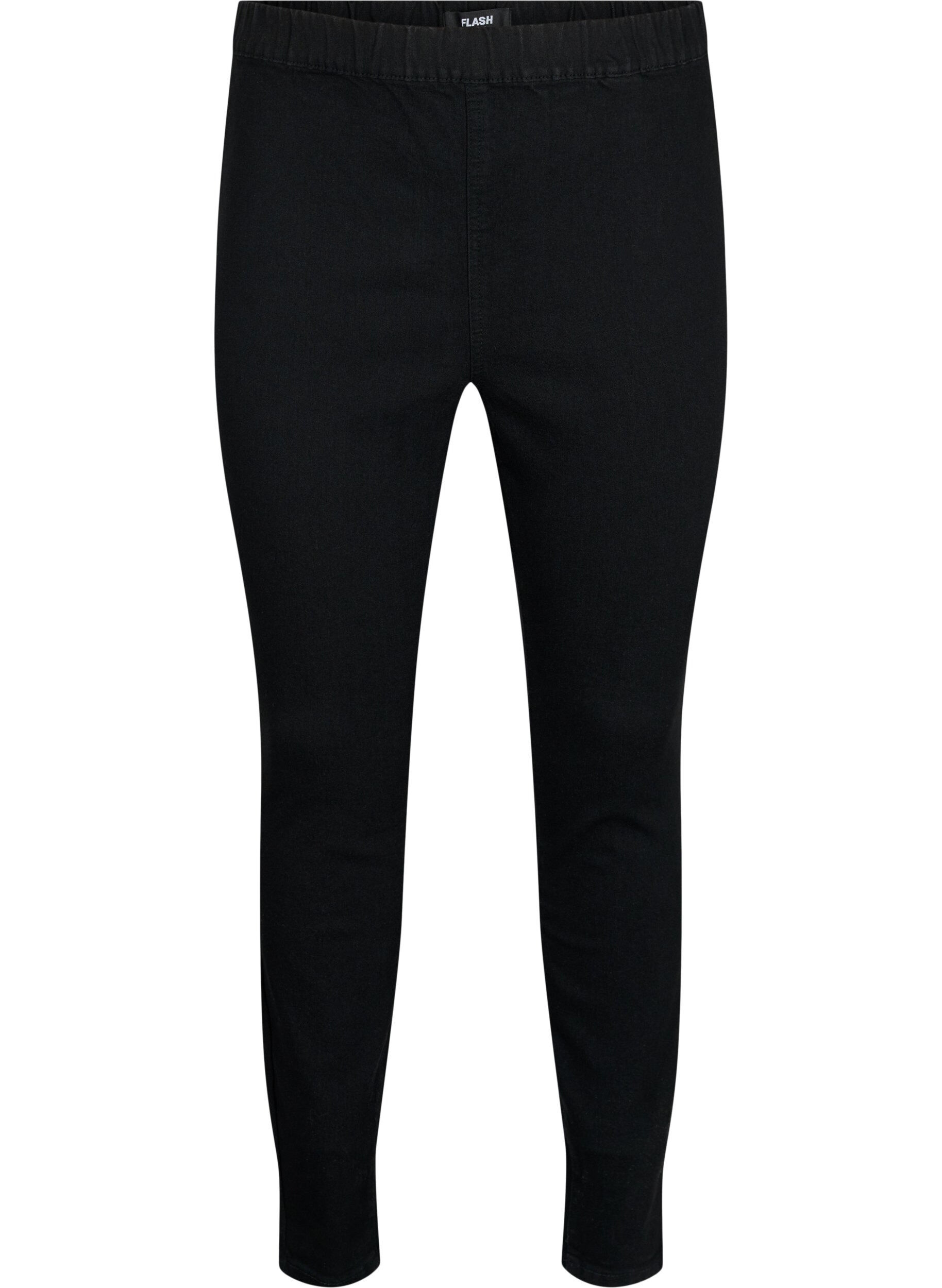 Zizzi FLASH - Nauwsluitende jeggings met hoge taille, Black, Packshot image number 0