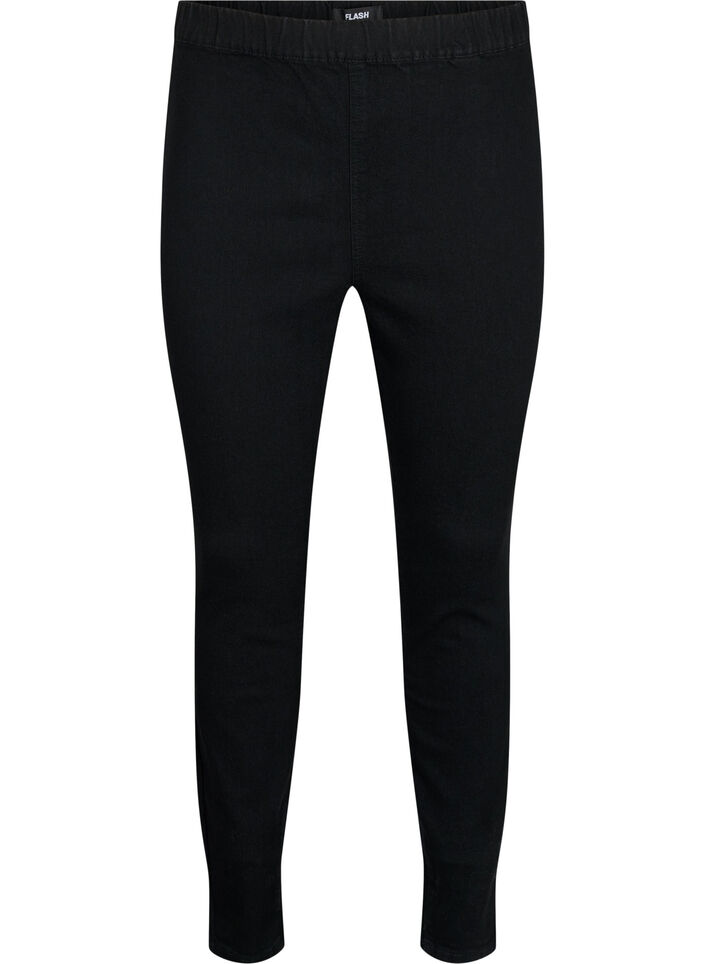 FLASH - Nauwsluitende jeggings met hoge taille, Black, Packshot image number 0
