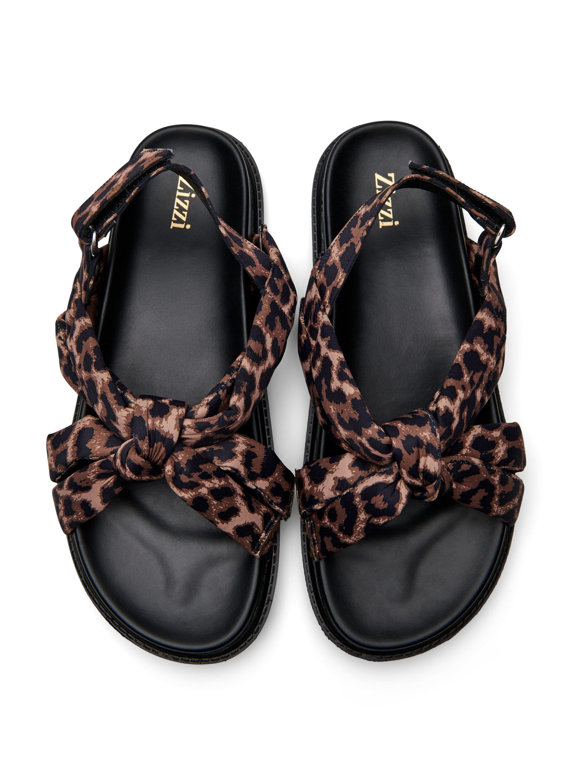 Zizzi Wide fit - Sandal met knoopdetail, Bruin, Packshot image number 2