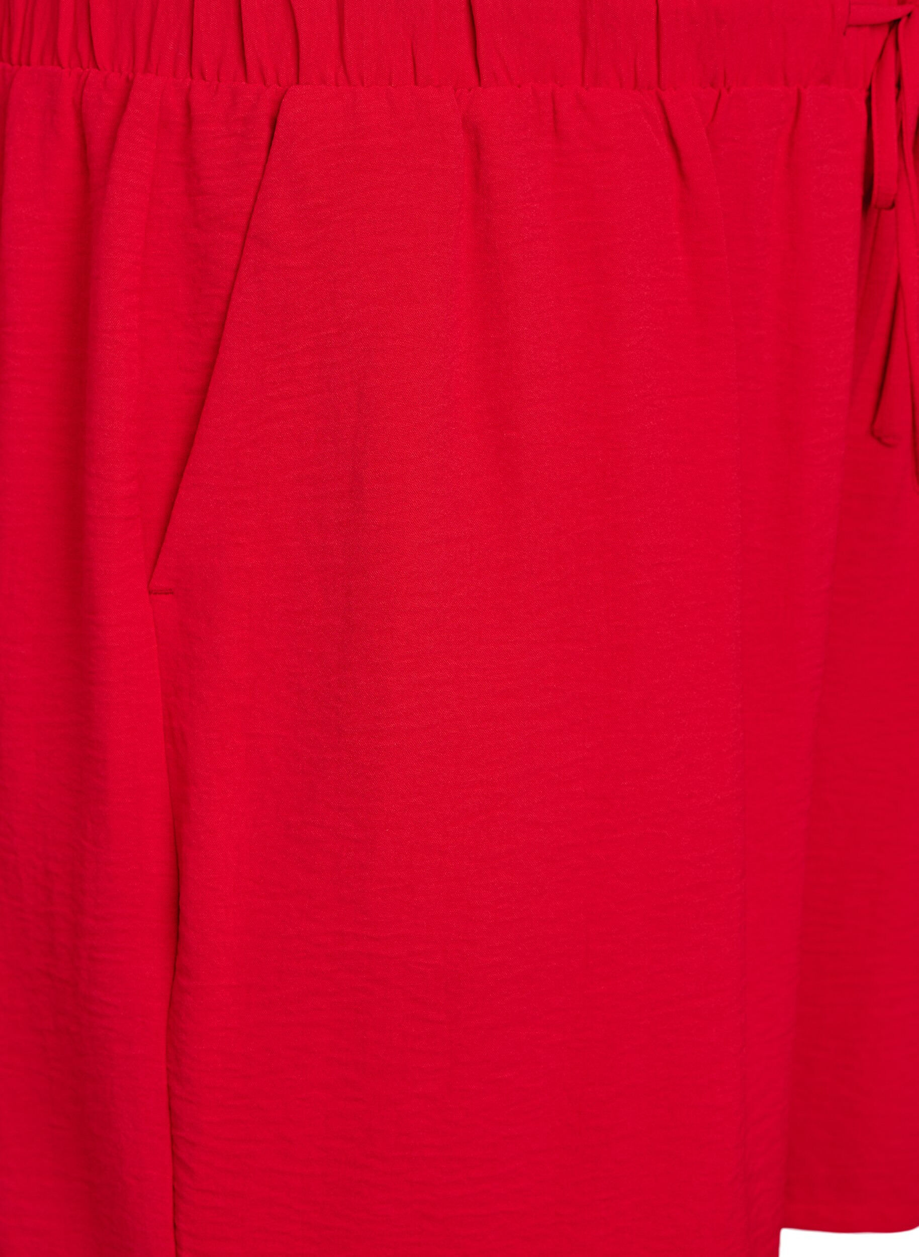 ZizziKorte broek met zakken en elastische tailleband, Rood, Packshot image number 2
