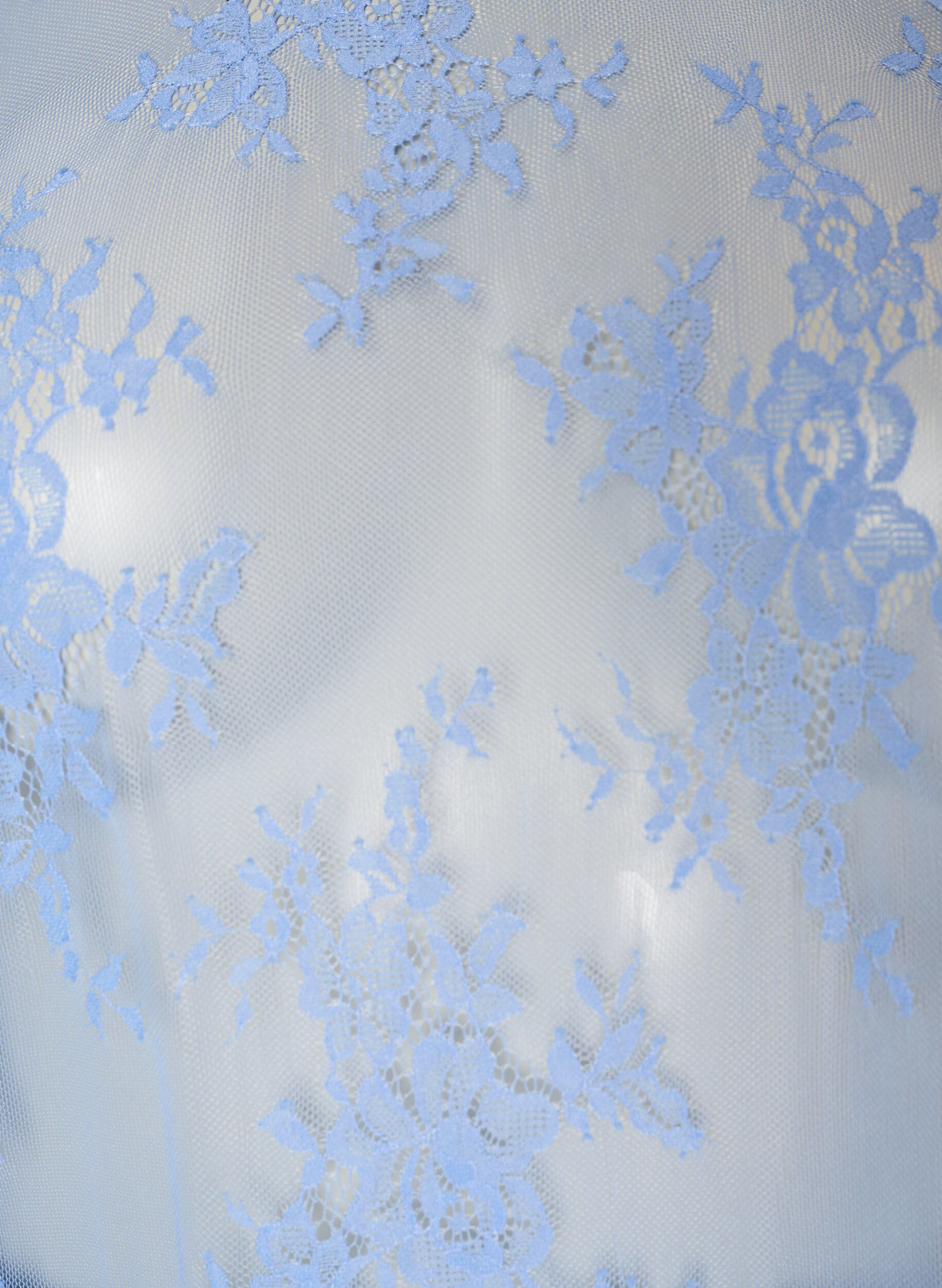 ZizziKanten midi jurk met korte mouwen van doorschijnende kant, Paars, Packshot image number 2