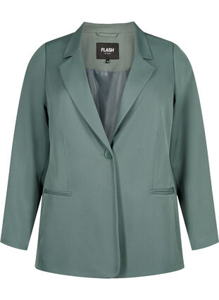FLASH - Eenvoudige blazer met knoop, Balsam Green, Packshot image number 0