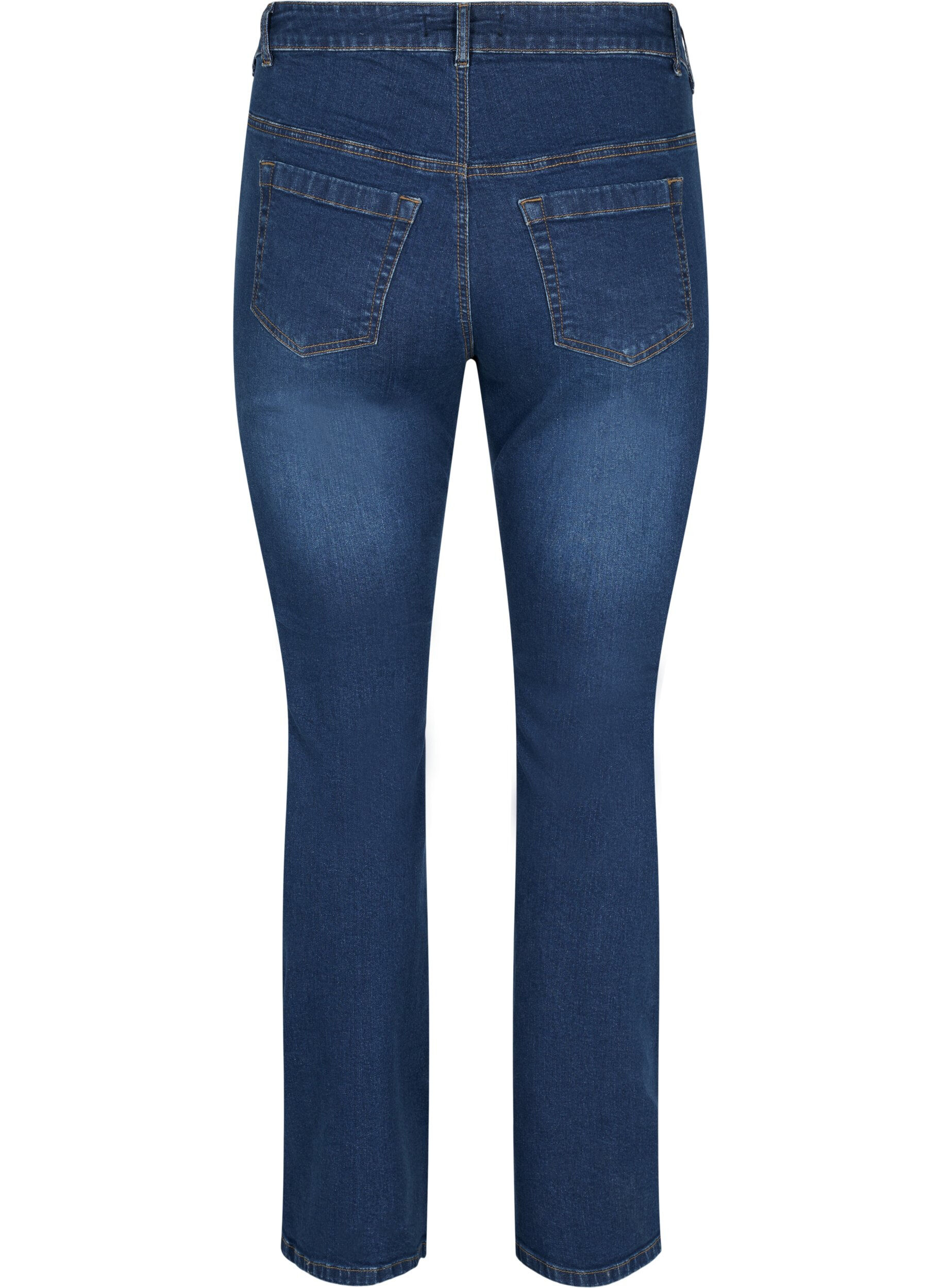 Zizzi Ellen bootcut jeans met hoge taille, Dark blue, Packshot image number 1