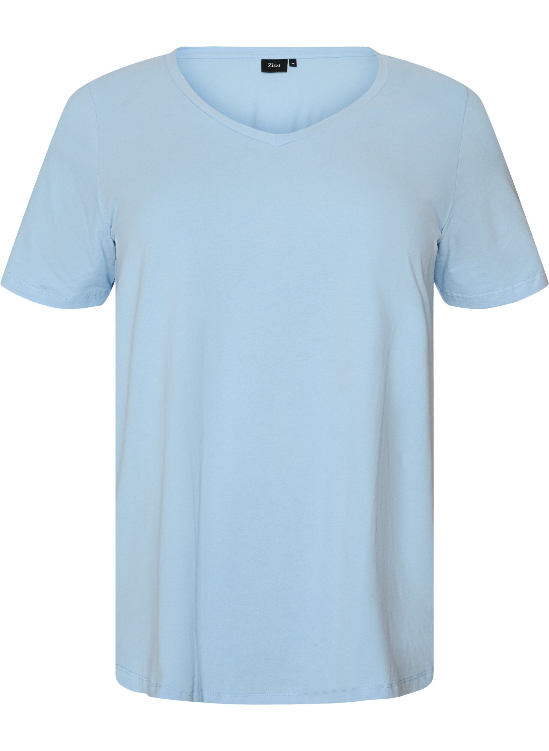Basic t-shirt in effen kleur met katoen