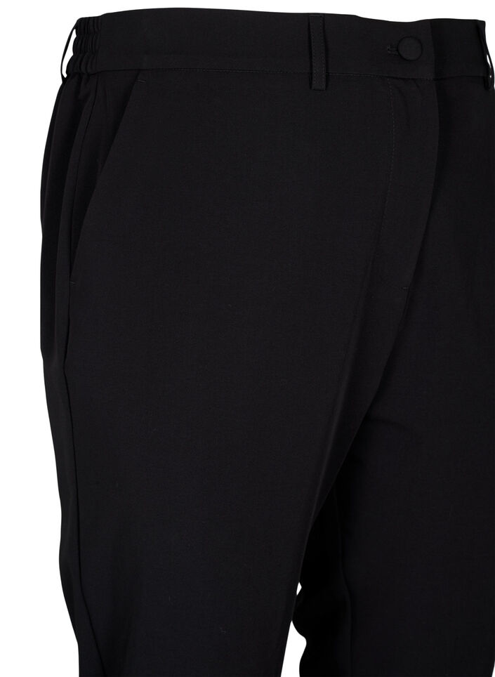 Broek met elastiek in de taille en bij de enkels, Black, Packshot image number 2