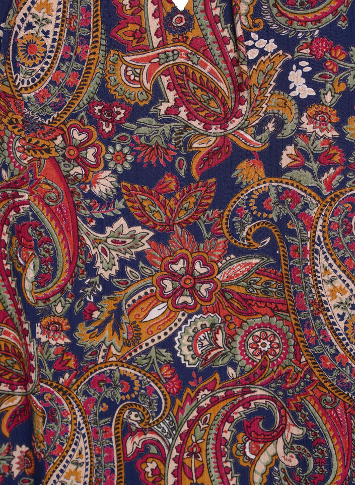 Blouse van viscose met paisley print en mouwen tot de elleboog, Blauw, Packshot image number 2