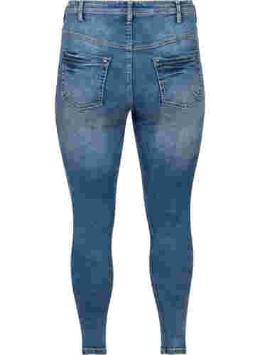 Cropped Amy jeans met rits, Blue denim, Packshot image number 1