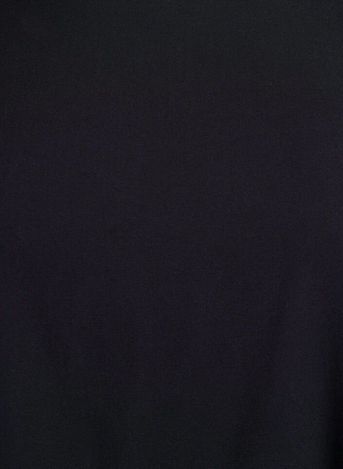 Geweven blouse met korte mouwen en ronde hals, Zwart, Packshot image number 2