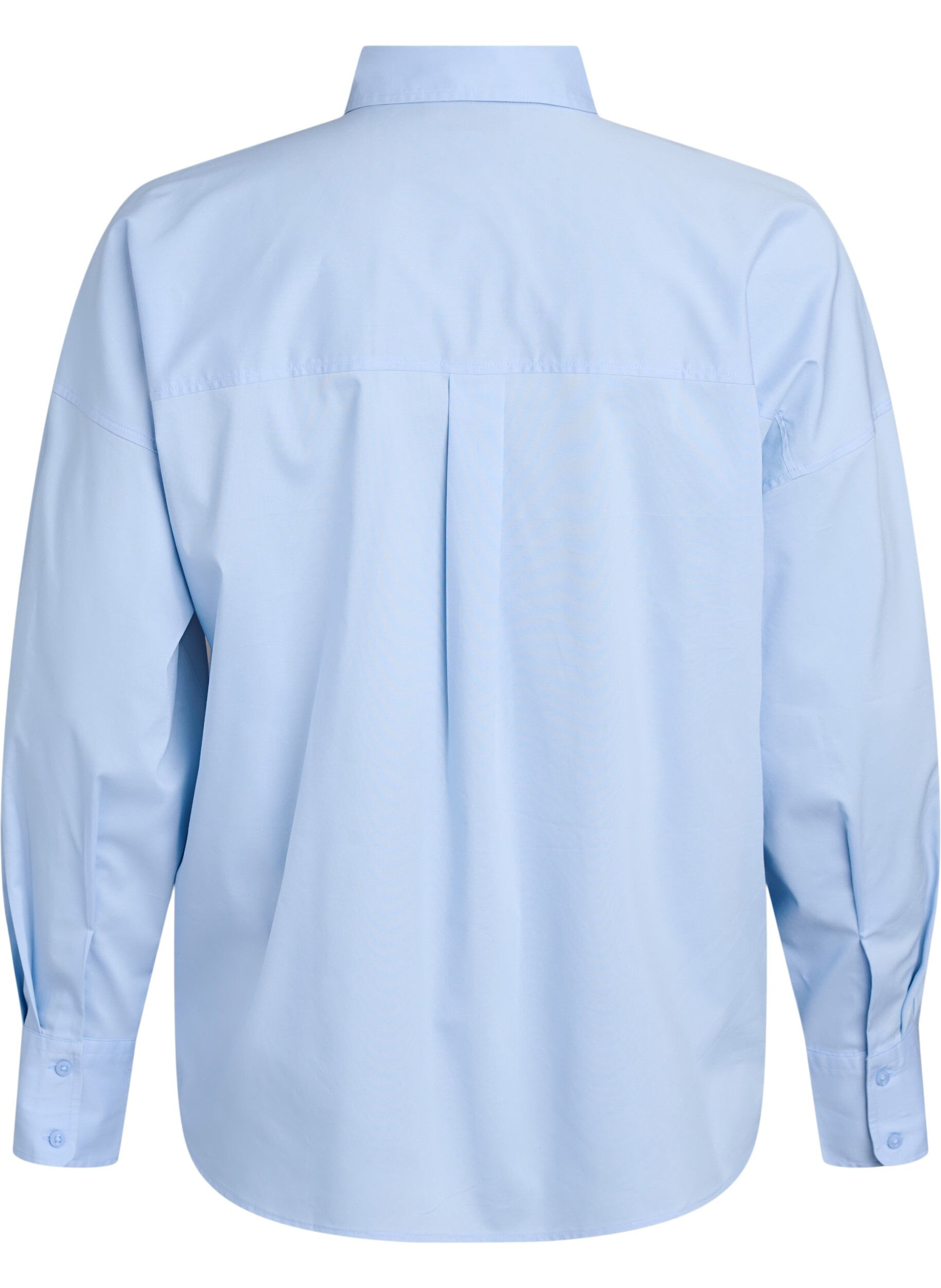 Zizzi Klassiek katoenen shirt met een losse pasvorm, Blauw, Packshot image number 1
