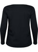 Lange mouw t-shirt met asymmetrische snit, Black, Packshot image number 1