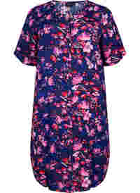 Midi-jurk van viscose met bloemenprint