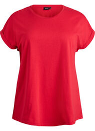 T-shirt met korte mouwen van katoenmix, Rood
