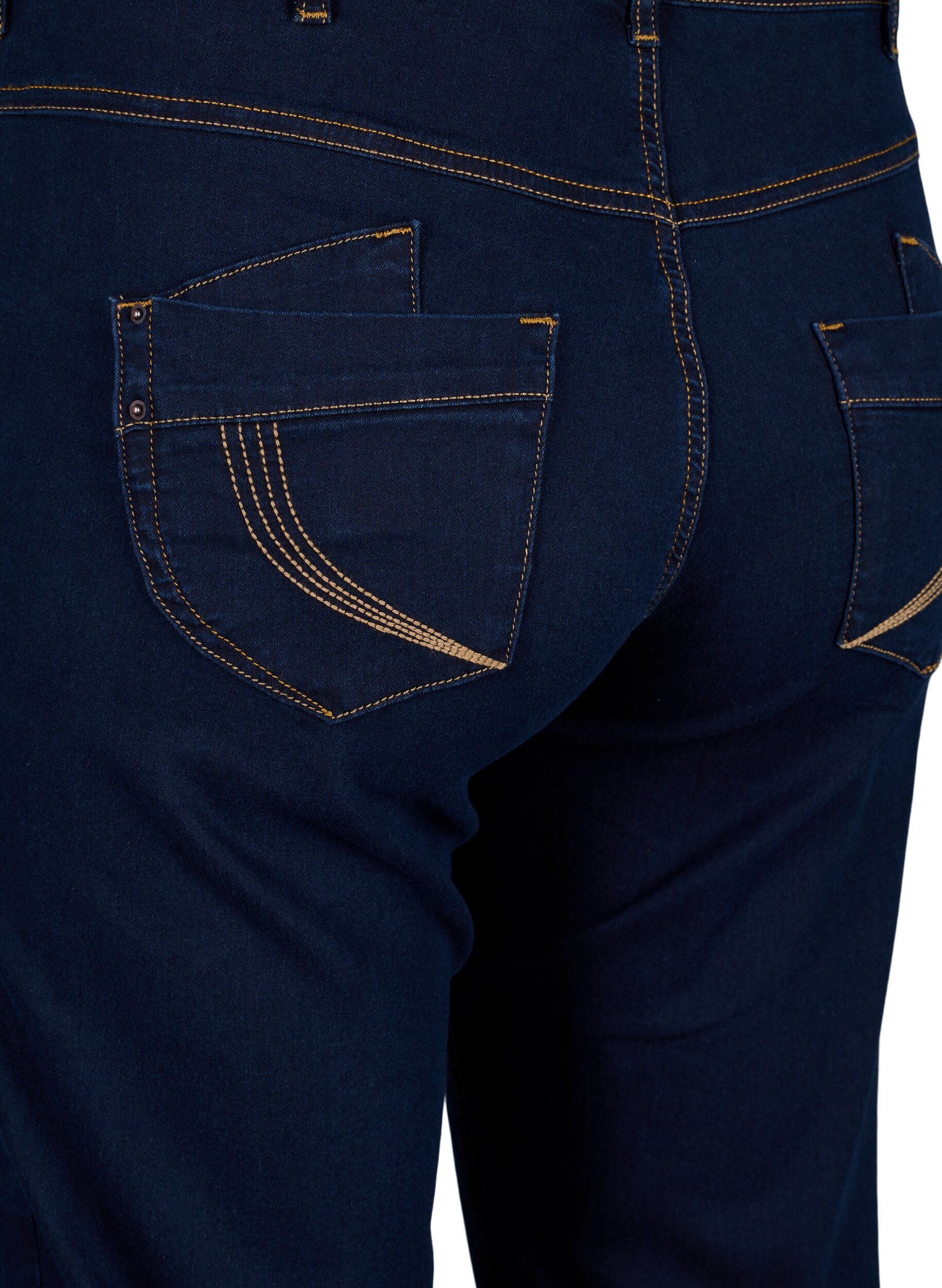 Zizzi Regular fit Gemma jeans met hoge taille, Blauw, Packshot image number 3