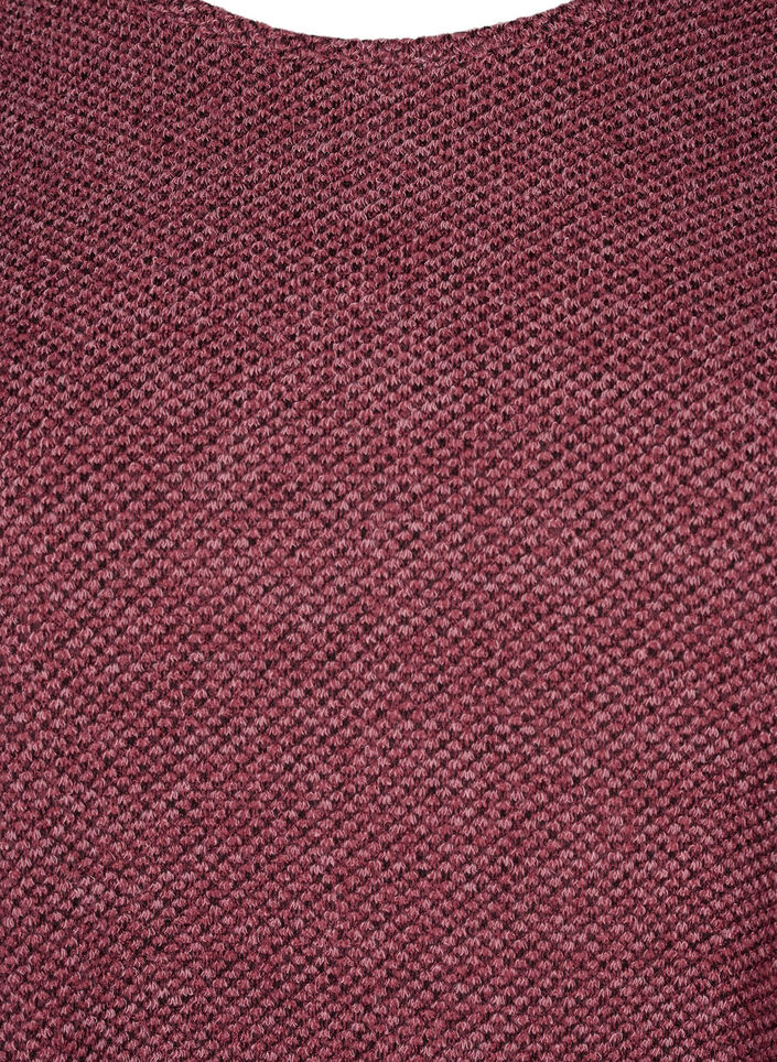 Melange Blouse met een rond halsje en lange mouw, Dry Rose, Packshot image number 2