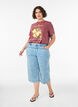 Katoenen T-shirt met print aan de voorkant en een gewassen look, Rood, Model image number 1