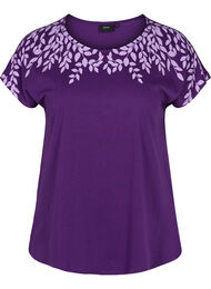 Katoenen t-shirt met print details, Violet Ind Mel Feath