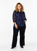 Chiffon blouse met jacquardpatroon, Evening Blue, Model image number 2