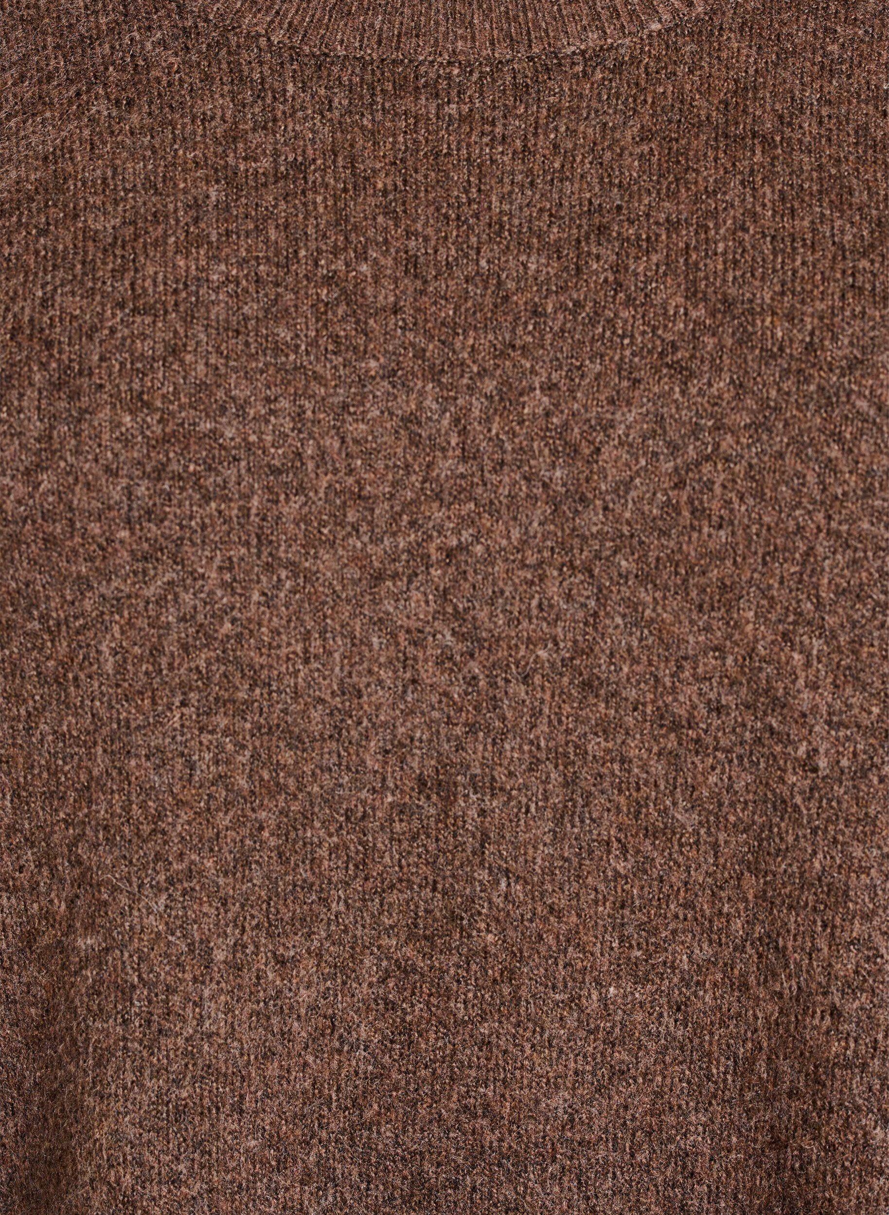 ZizziLosvallende gebreide trui met opvallende naden, Bruin, Packshot image number 2
