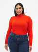 Getailleerde Blouse van viscose met hoge hals., Orange.com, Model image number 0
