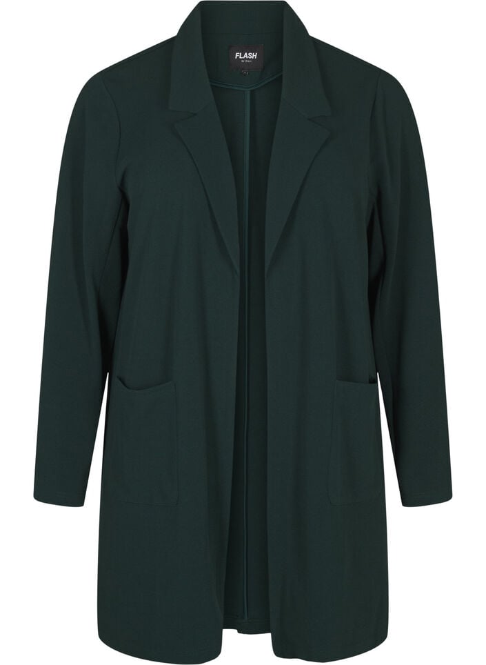 Lange jas met zakken, Groen, Packshot image number 0