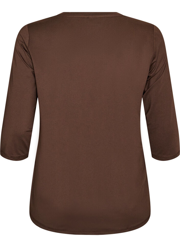 Sporttop met 3/4 mouwen, Bruin, Packshot image number 1