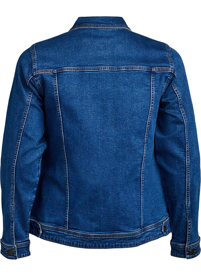 Denimjack met een klassieke snit, Blauw, Packshot image number 1