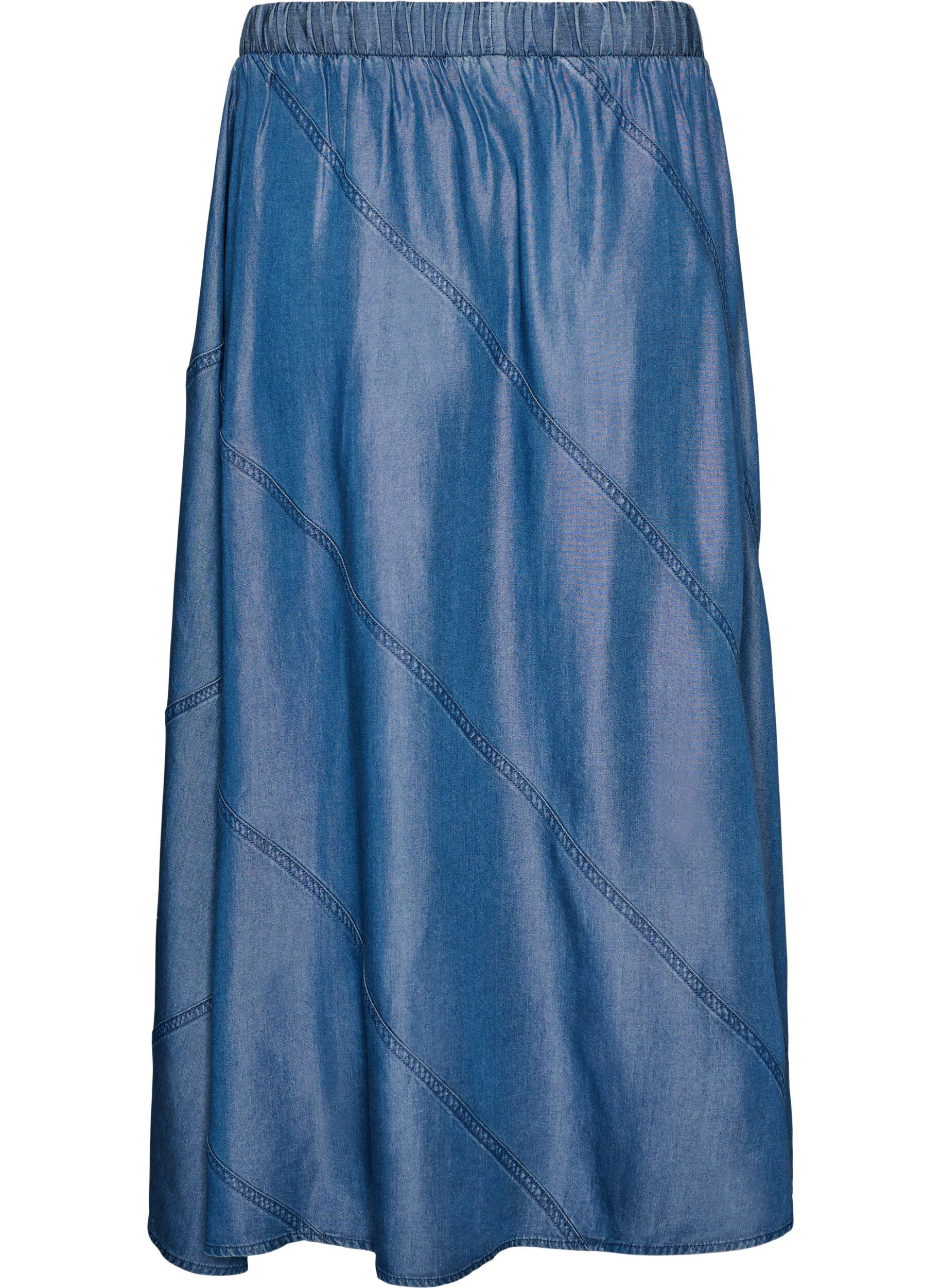 ZizziDenimlook maxirok in TENCEL&trade; Lyocell, Blauw, Packshot image number 1