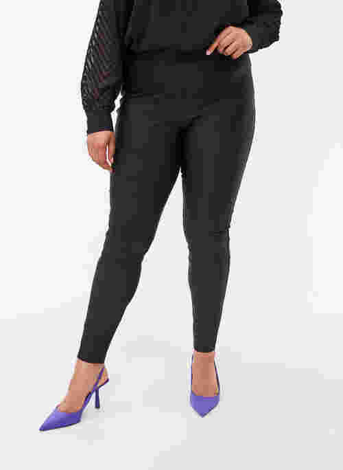 Glimmende legging met achterzakken 7/8 lengte, Black, Model