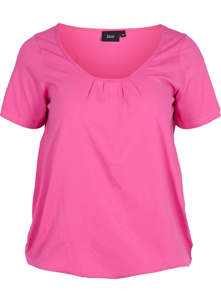 Katoenen t-shirt met korte mouwen, Raspberry Rose, Packshot image number 0