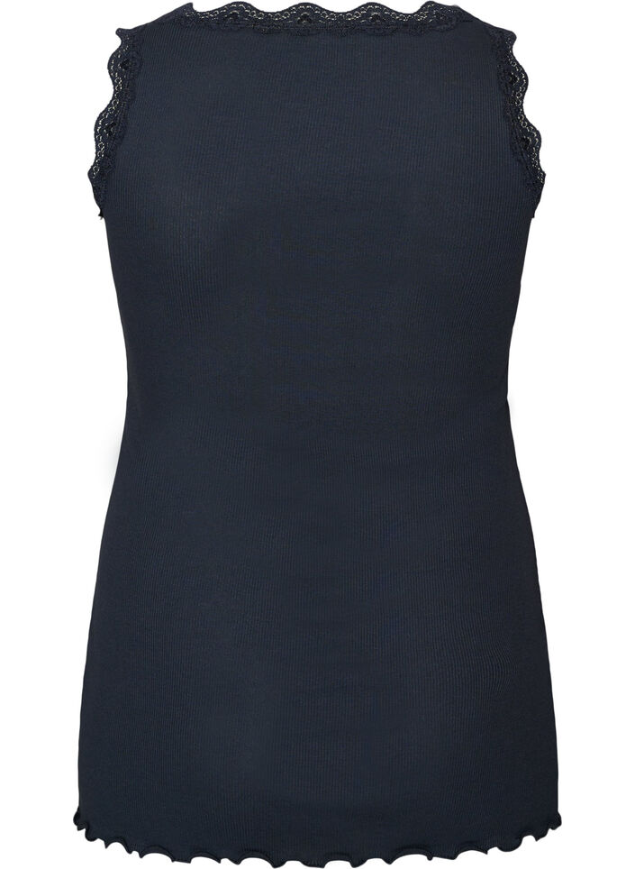 Top met kant, Blauw, Packshot image number 1