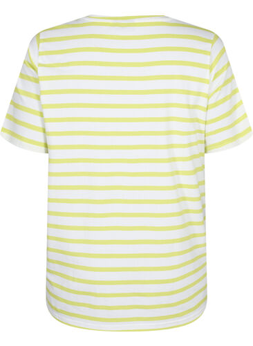 Gestreept katoenen t-shirt, Wild Lime Stripes, Packshot image number 1