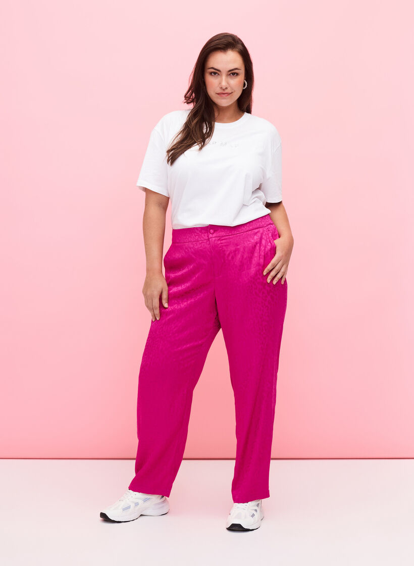 T-shirt in biologisch katoen met similistenen, White, Model image number 2