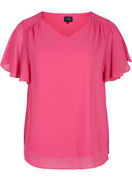 Blouse met korte mouwen, Magenta