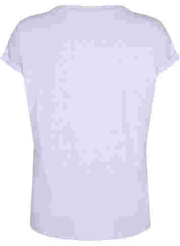 Gemêleerd t-shirt met korte mouwen, Lavender Mél, Packshot image number 1