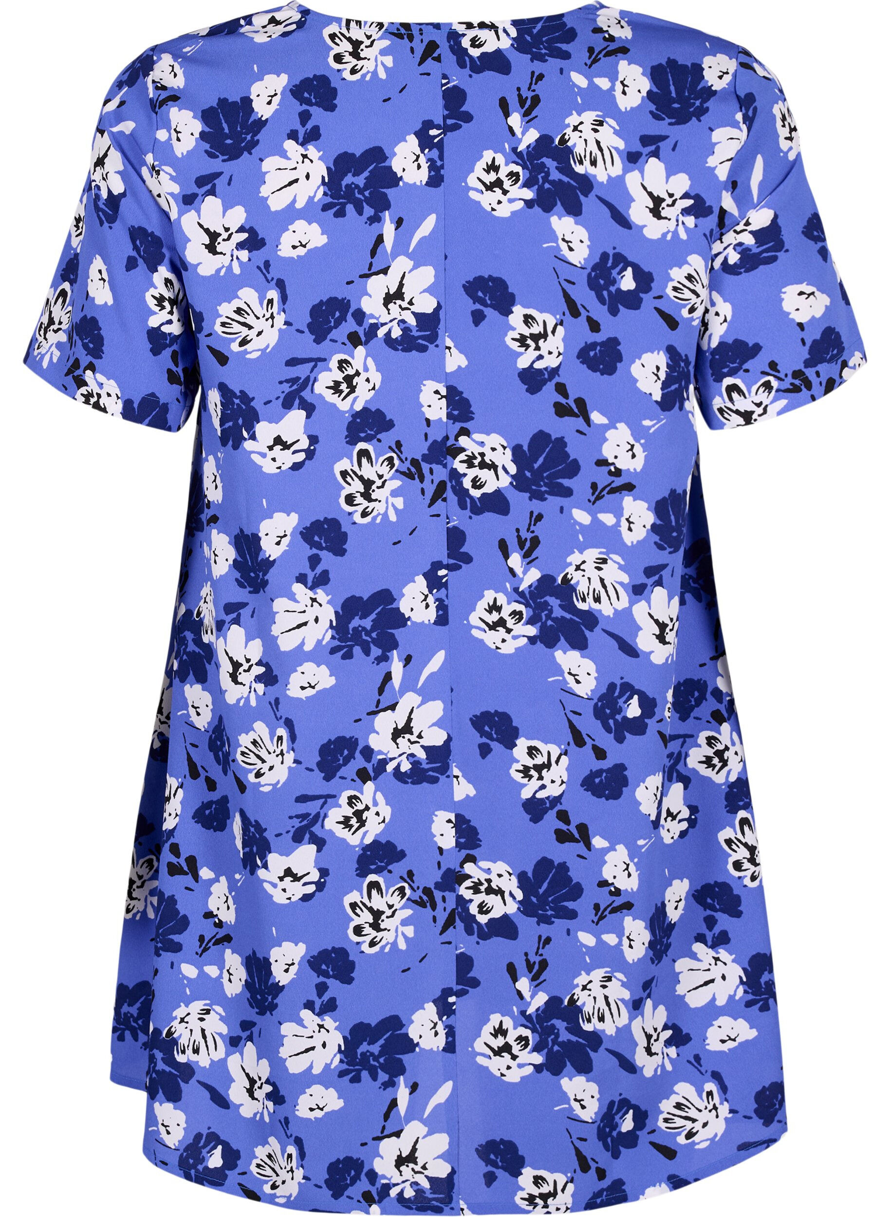 Zizzi FLASH - Tuniek met v-hals en print, Amparo Blue Flower, Packshot image number 1