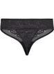 Kanten G-string met normale taille, Black, Packshot image number 1