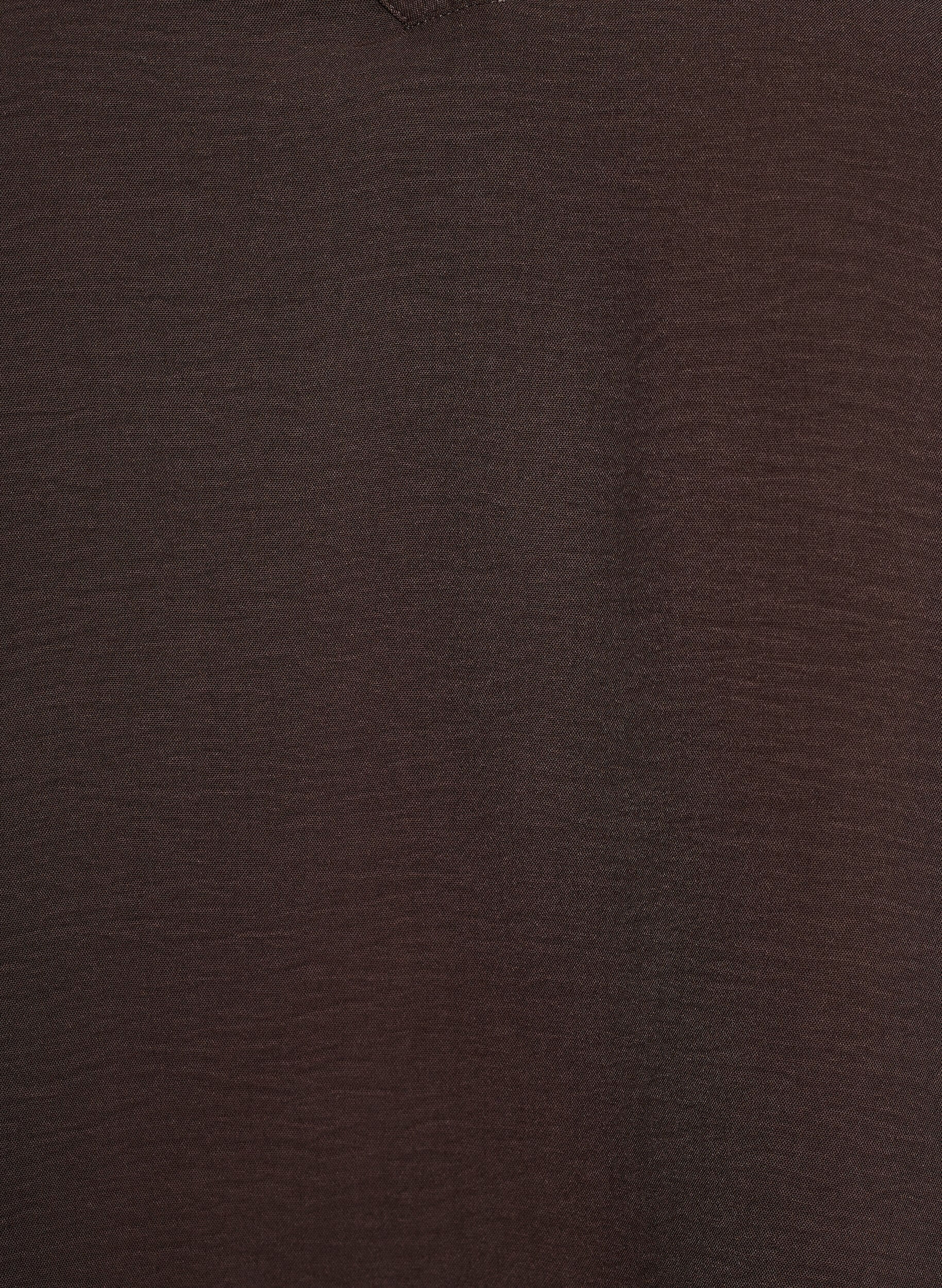 Zizzi Blouse met smockmanchetten en V-hals, Bruin, Packshot image number 2