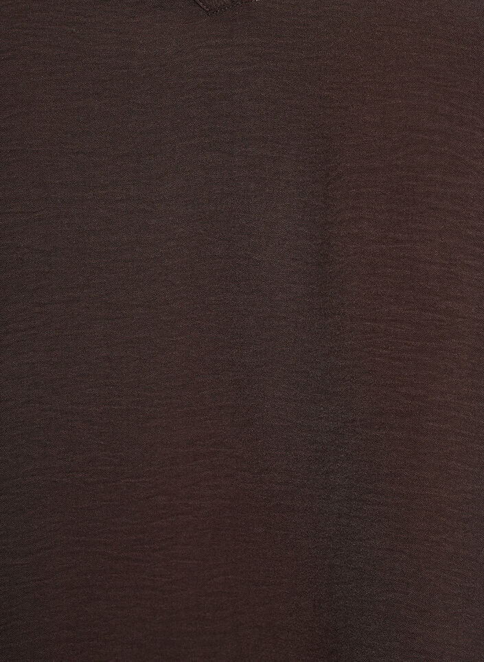 Blouse met smockmanchetten en V-hals, Bruin, Packshot image number 2