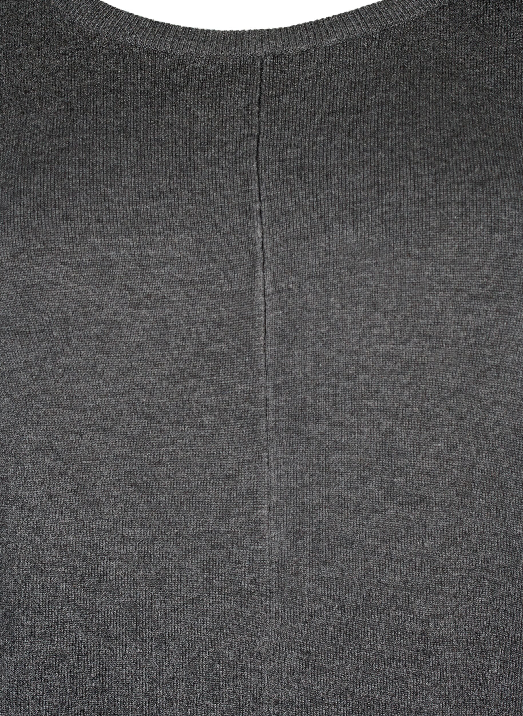 Zizzi Gebreide tuniek in viscosemix, Dark Grey Melange, Packshot image number 2
