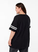 Sportief oversized college T-shirt, Zwart, Model image number 2