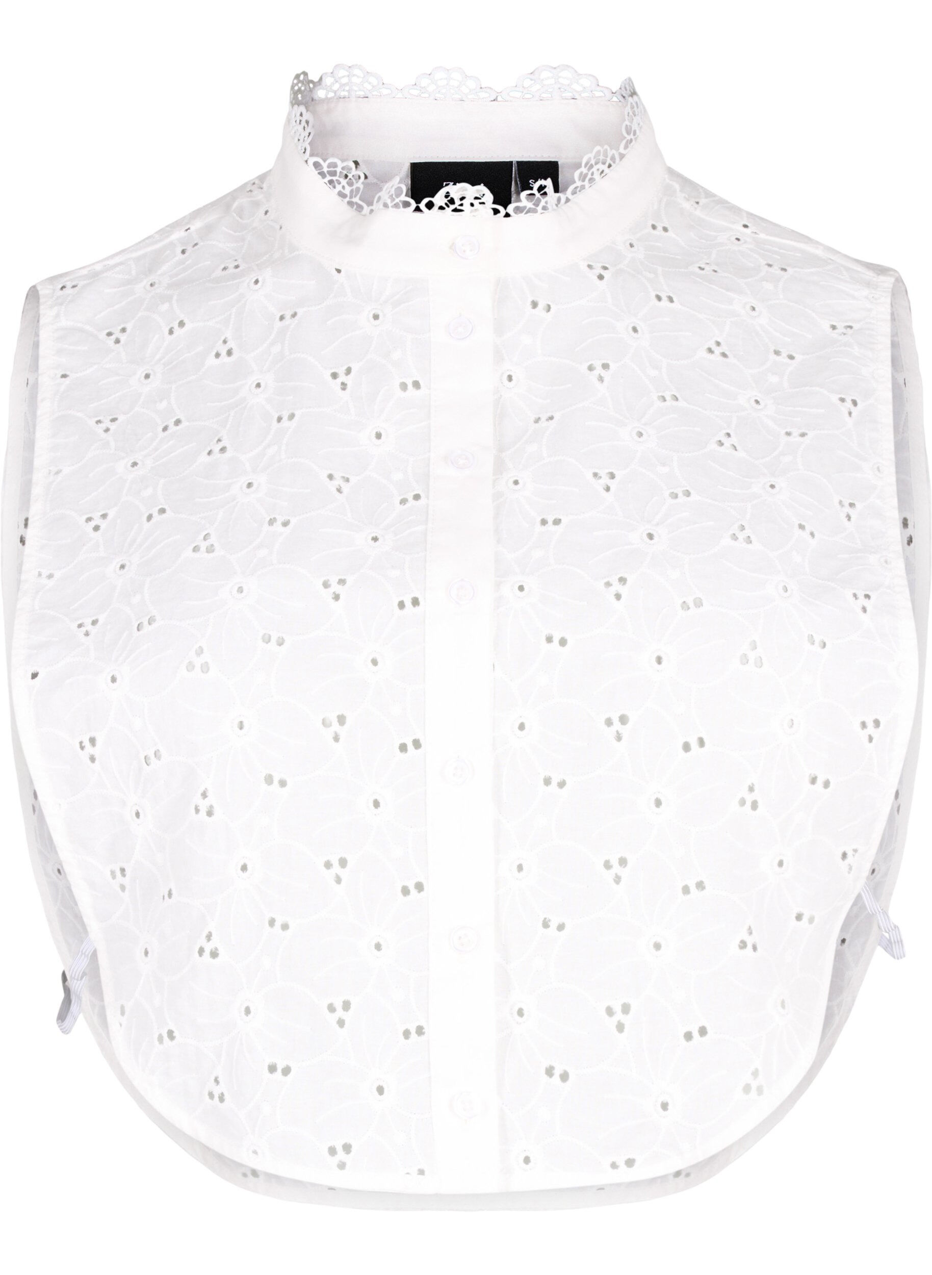 Zizzi Kraag van broderie anglaise, Bright White, Packshot image number 0