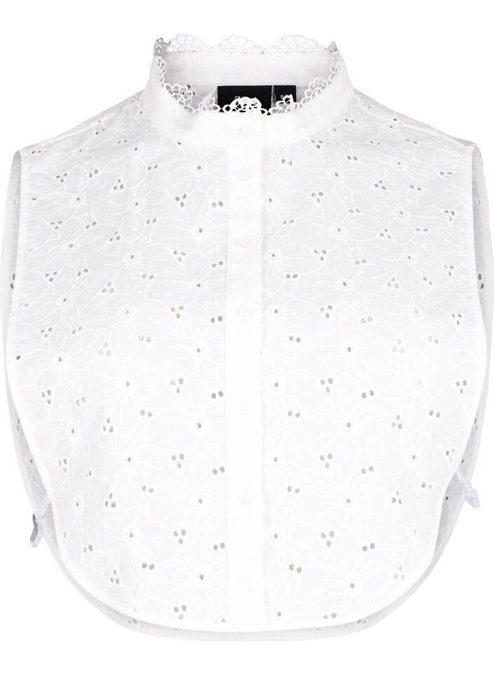 Kraag van broderie anglaise, Bright White, Packshot image number 0