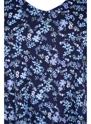 Katoenen jurk met korte mouwen en bloemenprint, NIGHT SKY FLOWER AOP, Packshot image number 2