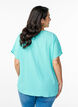 Blouse met korte mouwen en een ronde halslijn, Blauw, Model image number 2