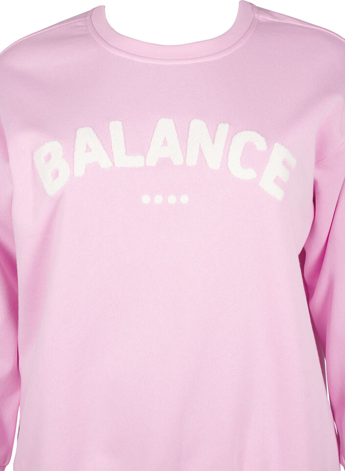 Sweatshirt met badstof tekst, Roze, Packshot image number 2