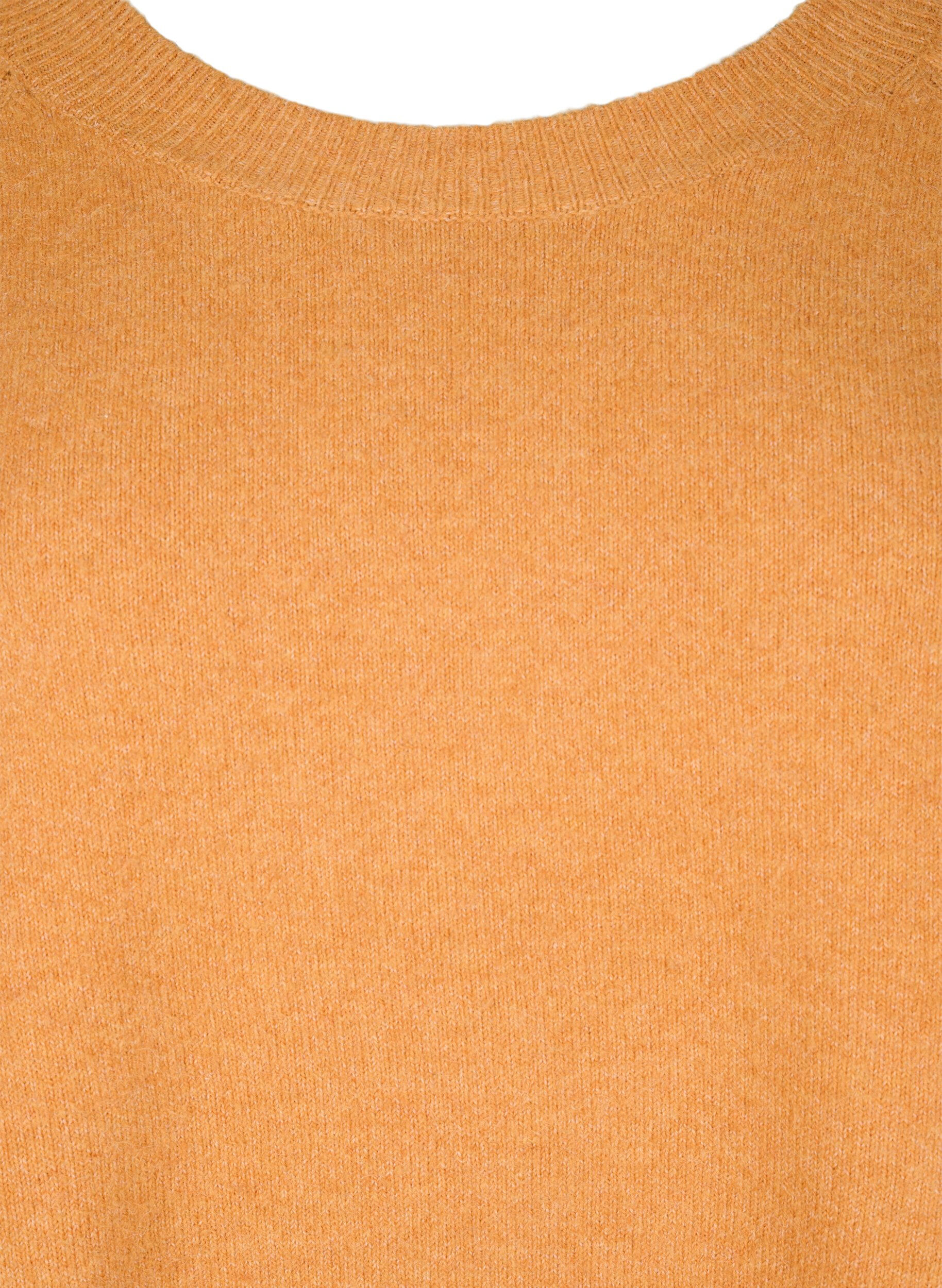 Zizzi Gebreide blouse met kralen, Yam White Mel., Packshot image number 2