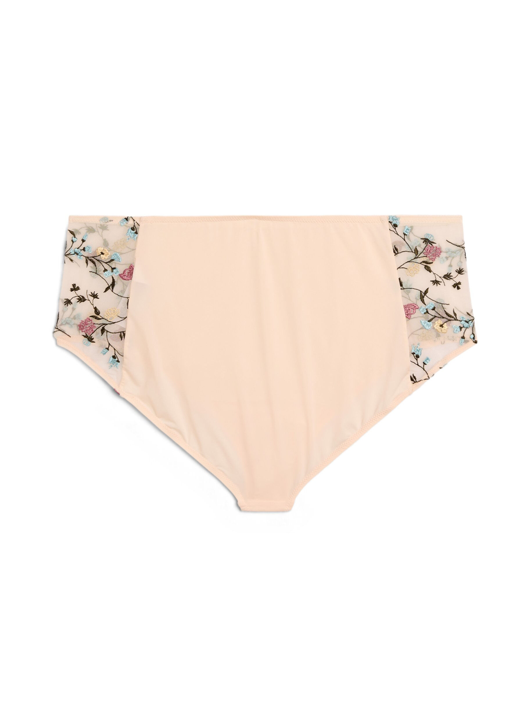Zizzi Microvezel panties met geborduurde bloemen details, Roze, Packshot image number 1