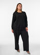 Cardigan met brede kanten zoom, Zwart, Model image number 1