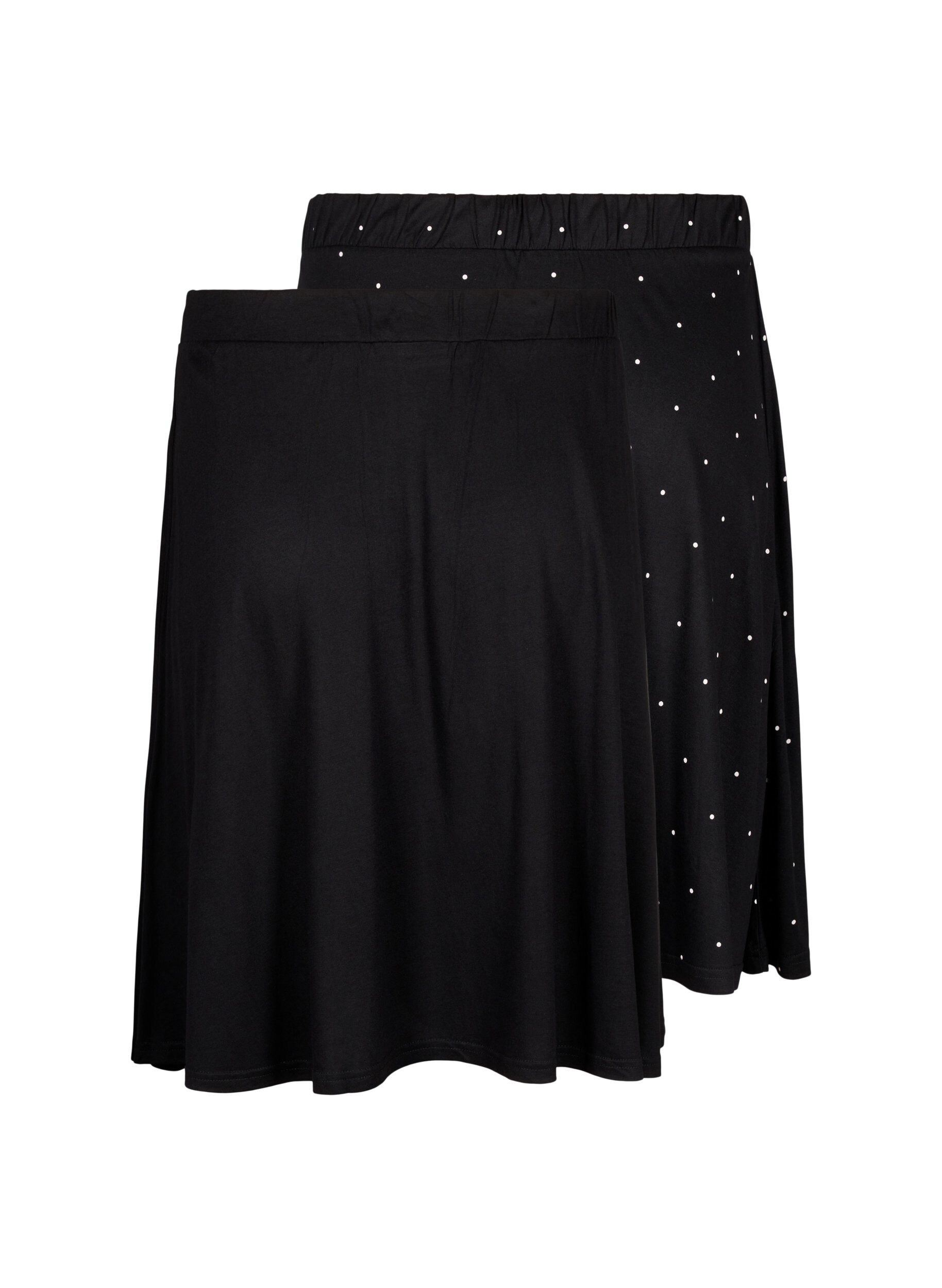 Zizzi2-pack rok van viscose, Zwart, Packshot image number 1