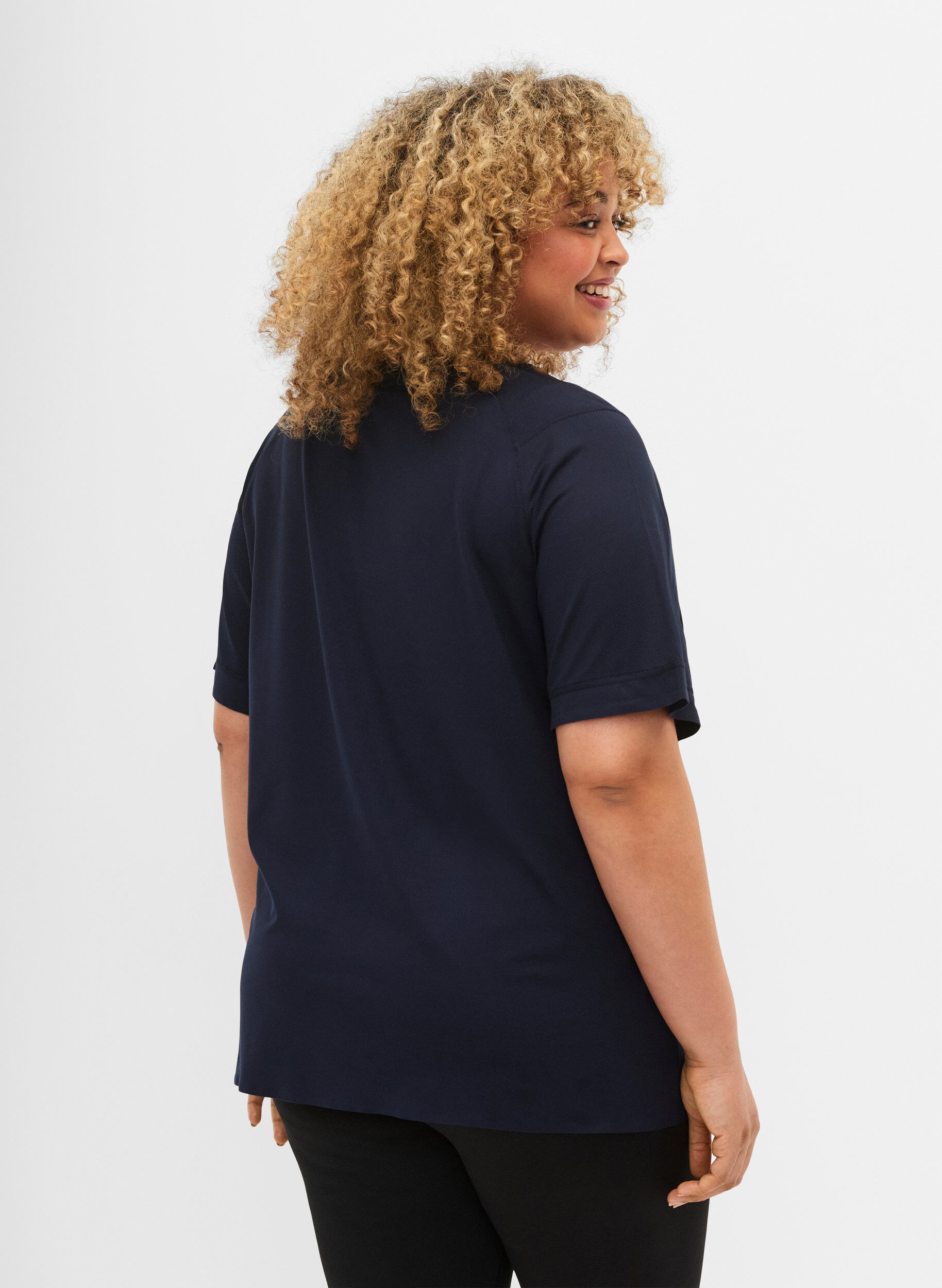 Zizzi Trainings-T-shirt met korte mouwen en ronde hals, Night Sky, Model image number 1